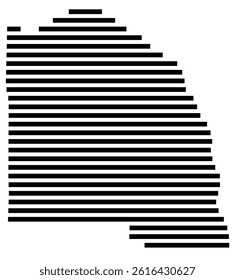 Symbol Map of the County Columbia (Oregon, US) showing the County with a few black horizontal lines