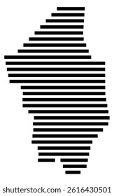 Symbol Map of the County Columbia (Pennsylvania, US) showing the County with a few black horizontal lines