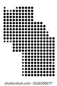 Symbol Map Of the County Columbia (Washington, US) showing the County with a few black dots