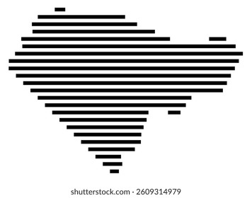 Symbol Map of the County Columbus (North Carolina) showing the County with a few black horizontal lines