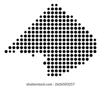Symbol Map Of the County Comal (Texas, US) showing the County with a few black dots