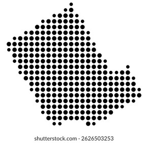 Symbol Map Of the County Comanche (Texas, US) showing the County with a few black dots