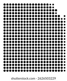 Symbol Map Of the County Concho (Texas, US) showing the County with a few black dots