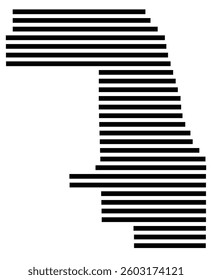 Symbol Map of the County Cook (Illinois) showing the County with a few black horizontal lines