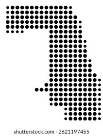 Symbol Map Of the County Cook (Illinois, US) showing the County with a few black dots