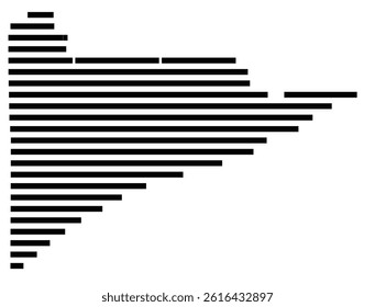 Symbol Map of the County Cook (Minnesota, US) showing the County with a few black horizontal lines