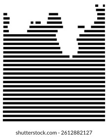 Symbol Map of the County Cooke (Texas, US) showing the County with a few black horizontal lines