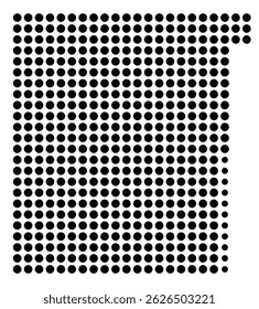 Symbol Map Of the County Cottle (Texas, US) showing the County with a few black dots
