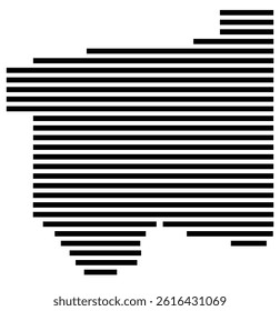 Symbol Map of the County Cotton (Oklahoma, US) showing the County with a few black horizontal lines