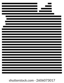 Symbol Map of the County Covington (Alabama) showing the County with a few black horizontal lines