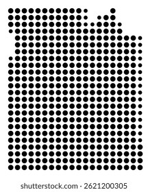 Symbol Map Of the County Covington (Alabama, US) showing the County with a few black dots