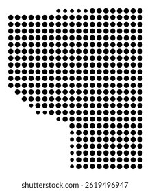 Symbol Map Of the County Covington (Mississippi, US) showing the County with a few black dots