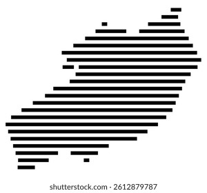 Symbol Map of the County Craig (Virginia, US) showing the County with a few black horizontal lines