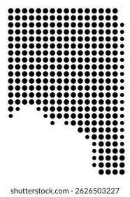 Symbol Map Of the County Crane (Texas, US) showing the County with a few black dots