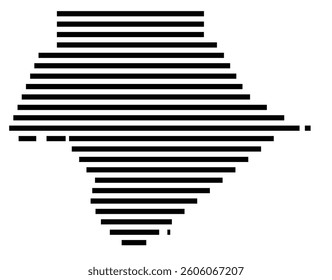 Symbol Map of the County Crawford (Georgia) showing the County with a few black horizontal lines