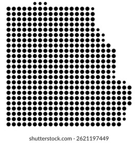 Symbol Map Of the County Crawford (Illinois, US) showing the County with a few black dots
