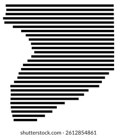 Symbol Map of the County Crawford (Wisconsin, US) showing the County with a few black horizontal lines