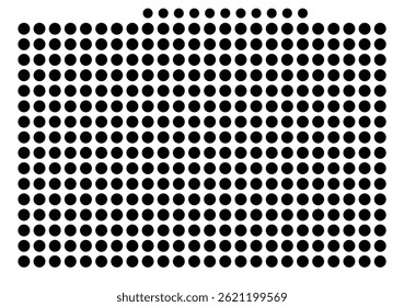 Symbol Map Of the County Cross (Arkansas, US) showing the County with a few black dots