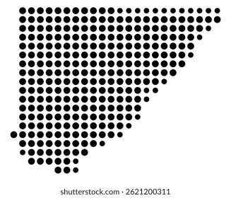 Symbol Map Of the County Cullman (Alabama, US) showing the County with a few black dots