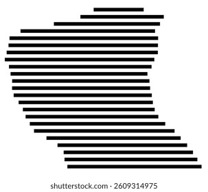 Symbol Map of the County Cumberland (North Carolina) showing the County with a few black horizontal lines