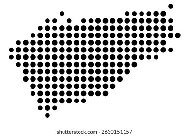 Symbol Map Of the County Cumberland (Pennsylvania, US) showing the County with a few black dots