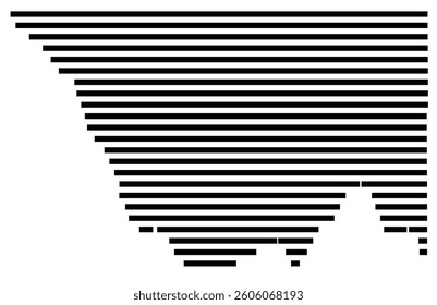 Symbol Map of the County Custer (Colorado) showing the County with a few black horizontal lines