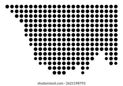 Symbol Map Of the County Custer (Colorado, US) showing the County with a few black dots