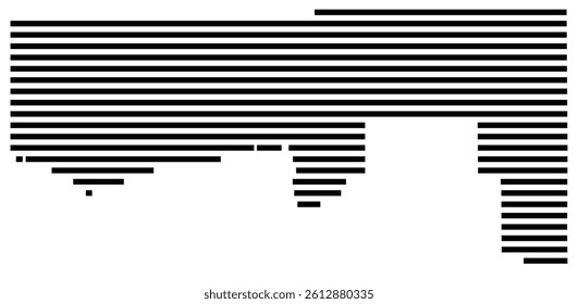 Symbol Map of the County Daggett (Utah, US) showing the County with a few black horizontal lines