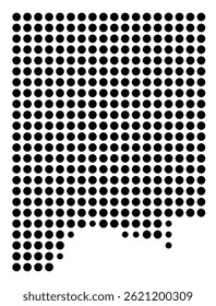 Symbol Map Of the County Dale (Alabama, US) showing the County with a few black dots