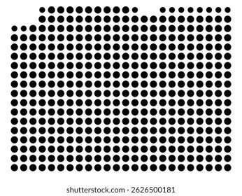 Symbol Map Of the County Dane (Wisconsin, US) showing the County with a few black dots