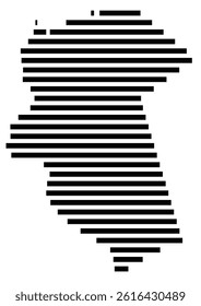 Symbol Map of the County Dauphin (Pennsylvania, US) showing the County with a few black horizontal lines