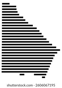 Symbol Map of the County DeKalb (Georgia) showing the County with a few black horizontal lines