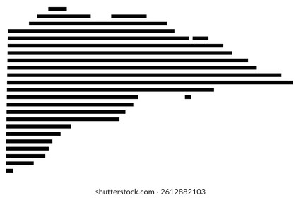 Symbol Map of the County Delta (Texas, US) showing the County with a few black horizontal lines