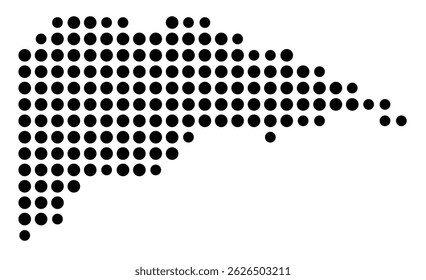 Symbol Map Of the County Delta (Texas, US) showing the County with a few black dots