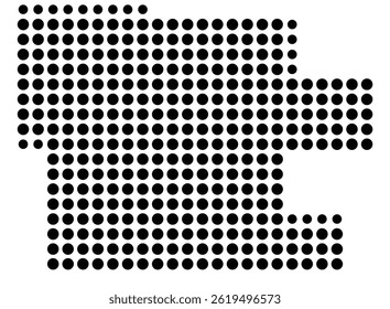 Symbol Map Of the County Dent (Missouri, US) showing the County with a few black dots