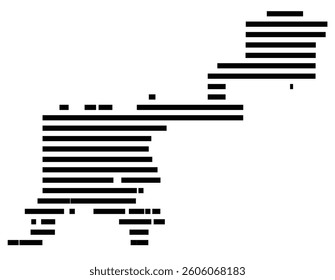 Symbol Map of the County Denver (Colorado) showing the County with a few black horizontal lines