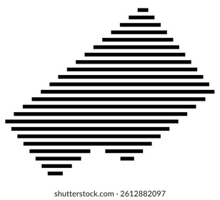 Symbol Map of the County DeWitt (Texas, US) showing the County with a few black horizontal lines