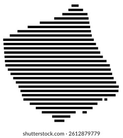 Symbol Map of the County Dickenson (Virginia, US) showing the County with a few black horizontal lines