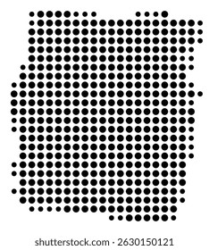 Symbol Map Of the County Dickson (Tennessee, US) showing the County with a few black dots