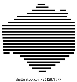 Symbol Map of the County Dinwiddie (Virginia, US) showing the County with a few black horizontal lines