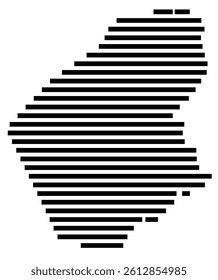 Symbol Map of the County Doddridge (West Virginia, US) showing the County with a few black horizontal lines