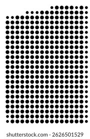 Symbol Map Of the County Duchesne (Utah, US) showing the County with a few black dots