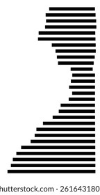 Symbol Map of the County Dunklin (Missouri, US) showing the County with a few black horizontal lines