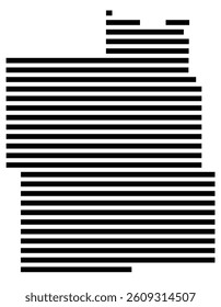 Symbol Map of the County Dunn (North Dakota) showing the County with a few black horizontal lines