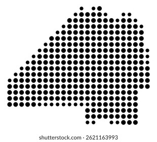 Symbol Map Of the County Duval (Florida, US) showing the County with a few black dots