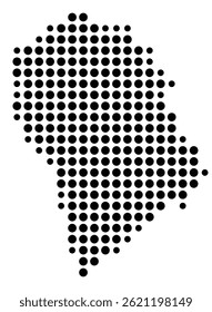 Symbol Map Of the County Effingham (Georgia, US) showing the County with a few black dots