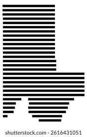 Symbol Map of the County Ellis (Oklahoma, US) showing the County with a few black horizontal lines