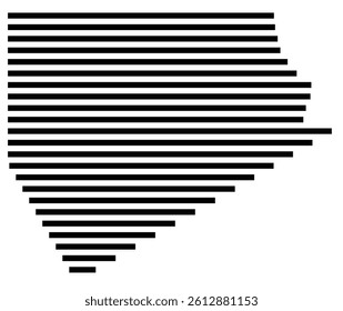 Symbol Map of the County Ellis (Texas, US) showing the County with a few black horizontal lines