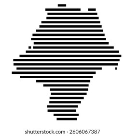 Symbol Map of the County Emanuel (Georgia) showing the County with a few black horizontal lines