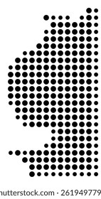 Symbol Map Of the County Emmet (Michigan, US) showing the County with a few black dots